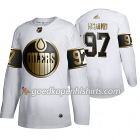 Edmonton Oilers Connor McDavid 97 Adidas 2019-2020 Golden Edition Wit Authentic Shirt - Mannen